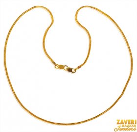 22K Gold Chain in Fox Tail