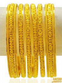 22K Gold Bangles Set of 6 ( Gold Bangle Sets )