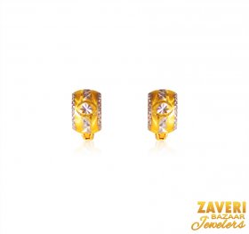 22Kt Two Tone Gold Clipon Earrings 