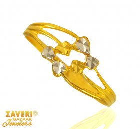 22 Karat Gold 2 Tone Ring ( 22K Gold Rings )