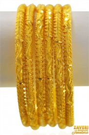 22K Gold Bangles Set (6 PCs) ( Gold Bangle Sets )