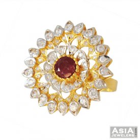 Designer Ruby Ring (22K Gold)  ( Gemstone Rings )