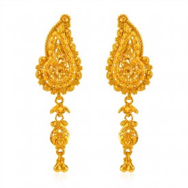 22KT Gold Traditional Earrings ( 22K Gold Tops )