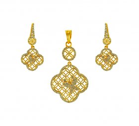 22K Gold Pendant Set  ( Precious Stone Pendant Sets )