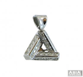 18K White Gold Triangle Pendant ( Gold Fancy Pendants )