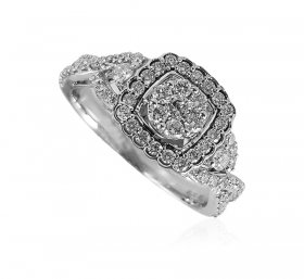 18k White Gold Diamond Ladies Ring ( Diamond Rings (Ladies) )