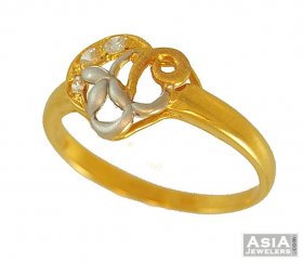 22k Gold Two Tone Ring ( 22K Gold Rings )