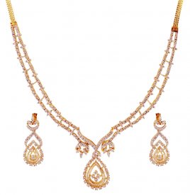 18K Gold Diamond Set ( Diamond Necklace Sets )