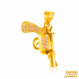 22 Karat Gold GUN Pendant ( Gold Fancy Pendants )