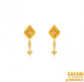 22Kt Gold Three Tone Fancy Earrings