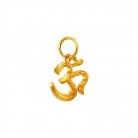 Small Plain Fancy Om Pendant 22k 