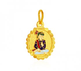 22k Gold Swami Narayan Pendant