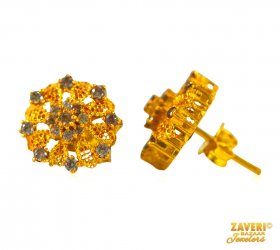 22 Kt Studded CZ Tops  ( Gemstone Earrings )