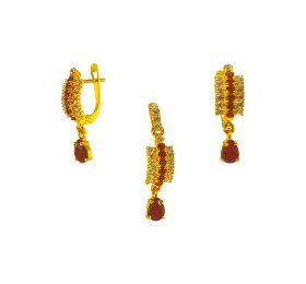 22kt Gold Ruby Pendant Set