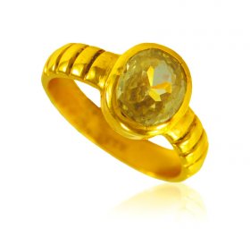 22 Karat Gold Yellow Sapphire Ring ( Gemstone Rings )