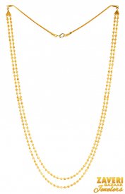 22Kt Gold Beads Layered Chain