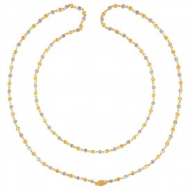22KT Gold Two Tone Long Fancy Chain ( Long Chains (Ladies) )