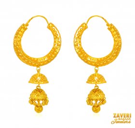 22 Kt Yellow Gold Bali ( 22K Gold Hoops )