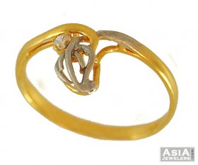 Gold Two Tone Ring ( 22K Gold Rings )