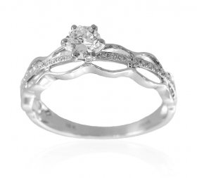 18 K White Gold Diamond Ring ( Diamond Rings (Ladies) )